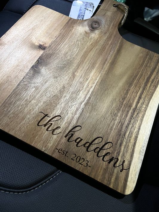 Personalized cutting board or Charcuterie board